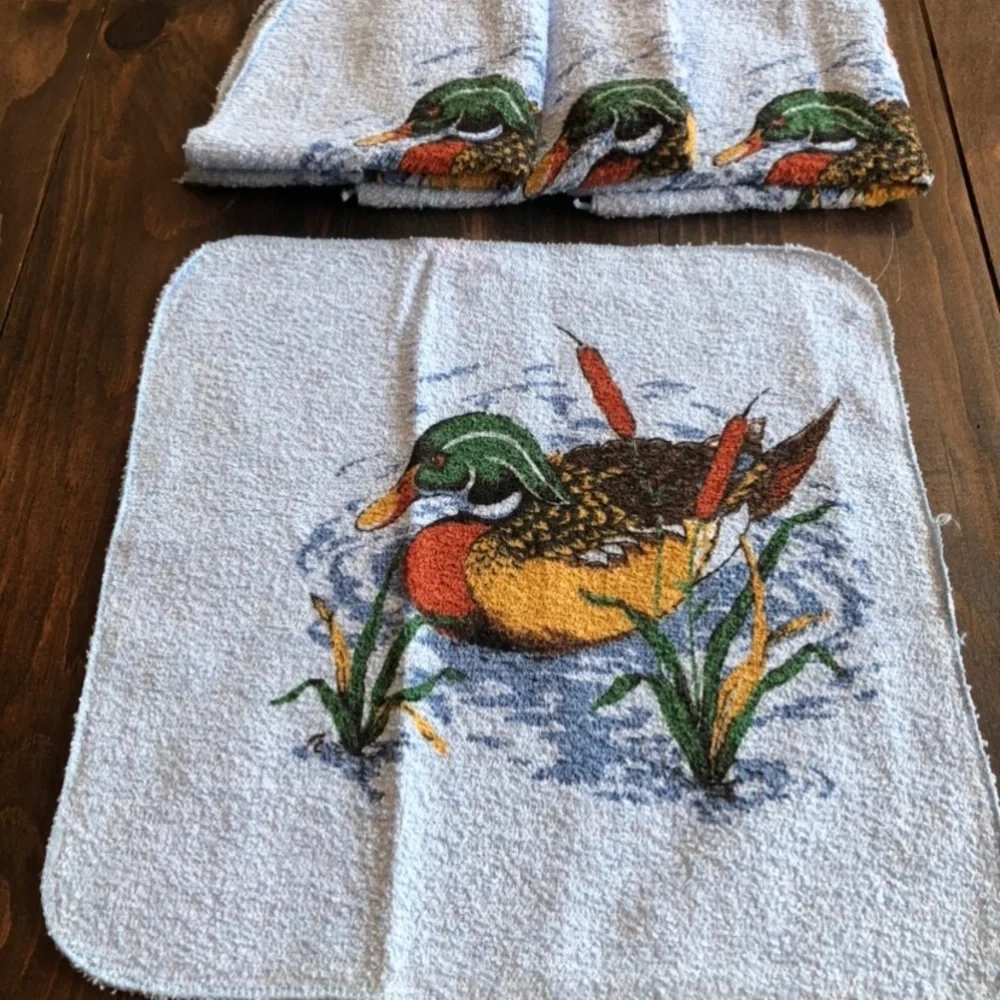 Vintage Canon Washcloths (4) Ducks / Mallards 🦆